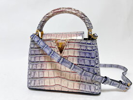LOUIS VUITTON ルイヴィトン クロコダイル カプシーヌMINI ハンドバッグ ショルダーバッグ 2WAY レッド パープル レア 美品 【中古】