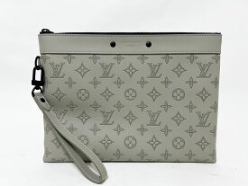 LOUIS VUITTON ルイヴィトン モノグラム・シャドウ ポシェット・トゥーゴー クラッチバッグ セカンドバッグ レザー サンド グレー M14914 美品 【中古】