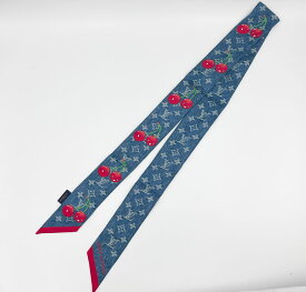 LOUIS VUITTON ルイヴィトン LV × TM バンドーBB・モノグラム デニム・チェリー スカーフ ツイリー 村上隆 M96390 美品【中古】