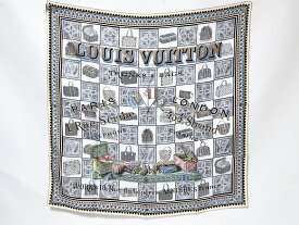 LOUIS VUITTON ルイヴィトン カレ90・ダミエグラム ノワール スカーフ シルク100％ M96657 未使用品【中古】