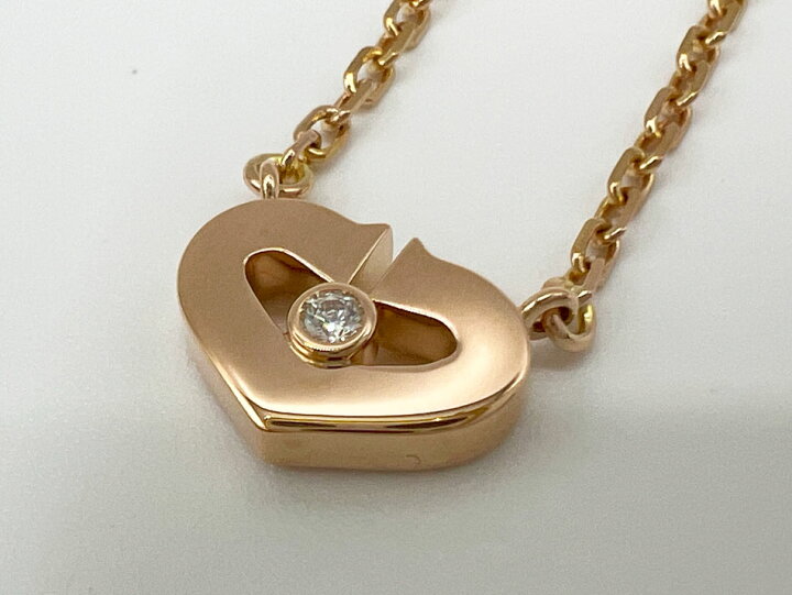 楽天市場】Cartier カルティエ Cハート ダイヤ ネックレス 750 K18 PG  