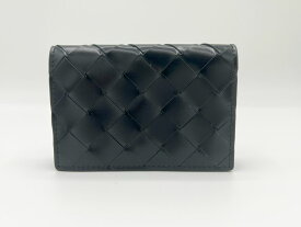 BOTTEGA VENETA ボッテガウ゛ェネタ イントレチャート レザー カードケース ブラック 超美品【中古】