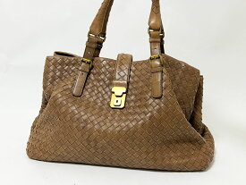 BOTTEGA VENETA ボッテガヴェネタ イントレチャート ローマバッグ トートバッグ ブラウン 171265【中古】
