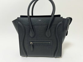 CELINE セリーヌ トートバッグ ハンドバッグ ラゲージマイクロショッパー レザー ブラック 美品【中古】