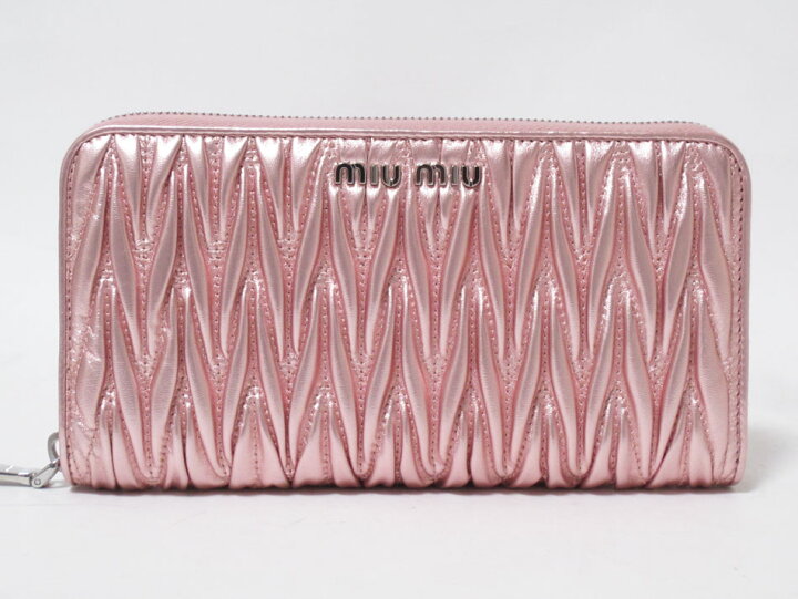 楽天市場】miu miu ミュウミュウ ファスナー 長財布 レザー メタリック 