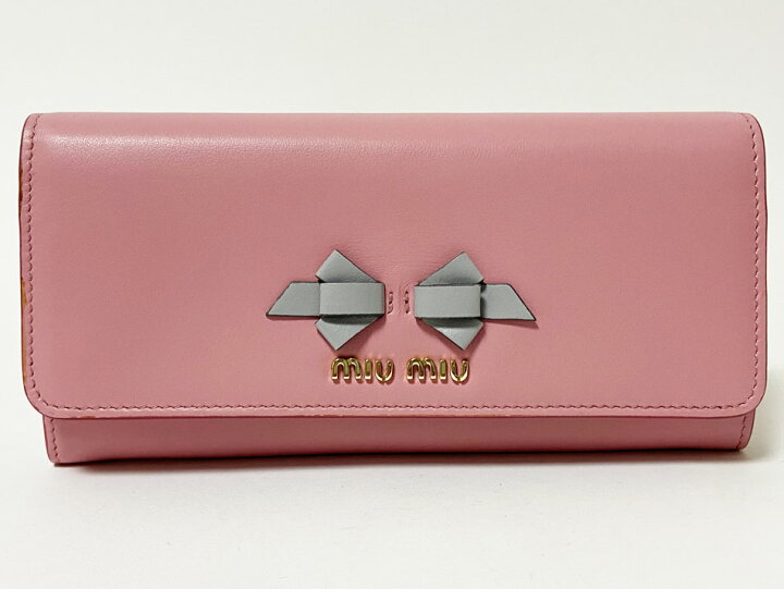楽天市場】miu miu ミュウミュウ パスケース付き 長財布 SOFT CALF 