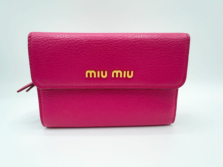 楽天市場】miu miu ミュウミュウ ファスナー 2つ折り 財布 L字 