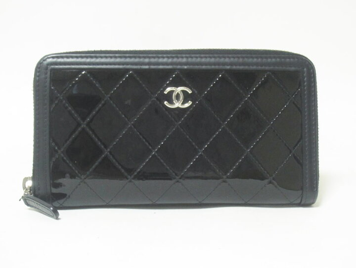 楽天市場】CHANEL シャネル ラウンドファスナー財布 長財布 エナメル  