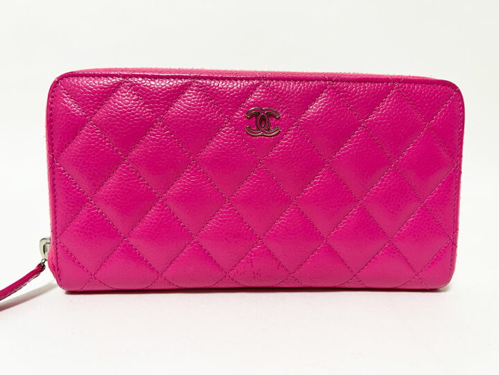 楽天市場】CHANEL シャネル キャビアスキン ラウンドファスナー財布 長  