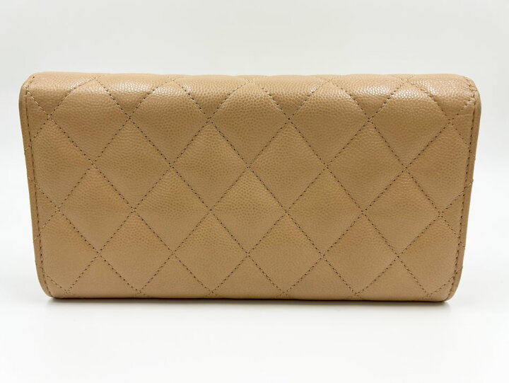 楽天市場】CHANEL シャネル キャビアスキン ロングフラップウォレット 