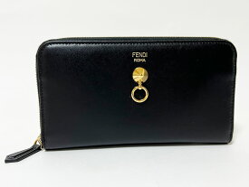 FENDI フェンディ ファスナー財布 長財布 ロングウォレット SME F0KUR ブラック ゴールド金具 8M0299 新品同様【中古】