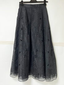 ebure エブール フレア スカート レース ブラック レディース サイズ：38 美品【中古】