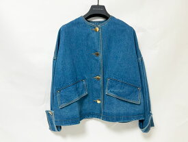 マッキントッシュ MACKINTOSH HUMBIE バンビー レディース ノーカラーデニム ジャケット GREEN CAST L251ND1004JKZG サイズ：6 美品【中古】