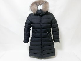 MONCLER モンクレール ABELLE GIUBBOTTO ダウンジャケット ファー フード キッズサイズ ブラック ナイロン 10 anni 140cm 美品 【中古】