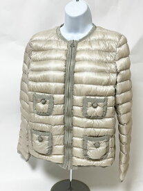 MONCLER モンクレール レディース ライトダウンジャケット ベージュ CHRISSIE GIUBBOTTO JACKET サイズ:3 訳アリ【中古】