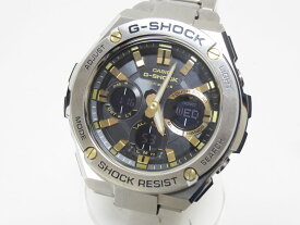 送料無料 CASIO カシオ G-SHOCK Gショック G-STEEL Gスチール メンズウォッチ タフソーラー 電波時計 腕時計 ゴールド GST-W110D-1A9JF 美品【中古】