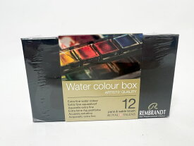 REMBRANDT レンブラント Water colour box 固形水彩絵具 12色セット ハーフパン12色 水彩画用筆 T0583-8612 新品【中古】