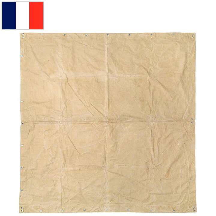 楽天市場】フランス軍 テントシート 正方形 カーキ USED ポンチョ 軍幕  