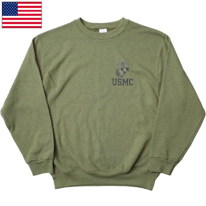 楽天市場】米軍 U.S.M.C. スウェットシャツ オリーブ デッドストック 