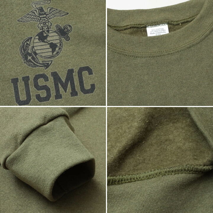 楽天市場】米軍 U.S.M.C. スウェットシャツ オリーブ デッドストック 