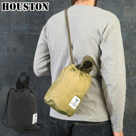 HOUSTON ヒューストン #6843 キルティングエフェクトバッグカバン 鞄 バック メンズ 男性 レディース 女性 巾着 斜め掛け ポシェット 2WAY ミリタリー カジュアル