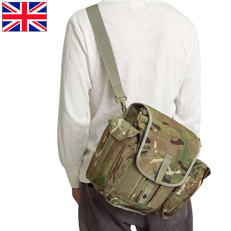 UK BAG カバン 鞄 【5％OFF】 ポーチ イギリス軍 USED フィールドパック 激安 MTPカモ ガスマスクショルダーバッグ
