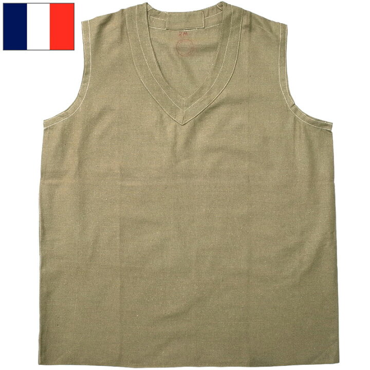 楽天市場】1点ならメール便可 フランス軍 リネンベスト ブラウン  