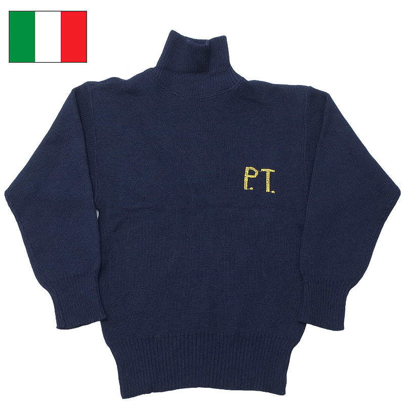 楽天市場】イタリア軍タートルネックセーター ネイビー PTロゴ 新品
