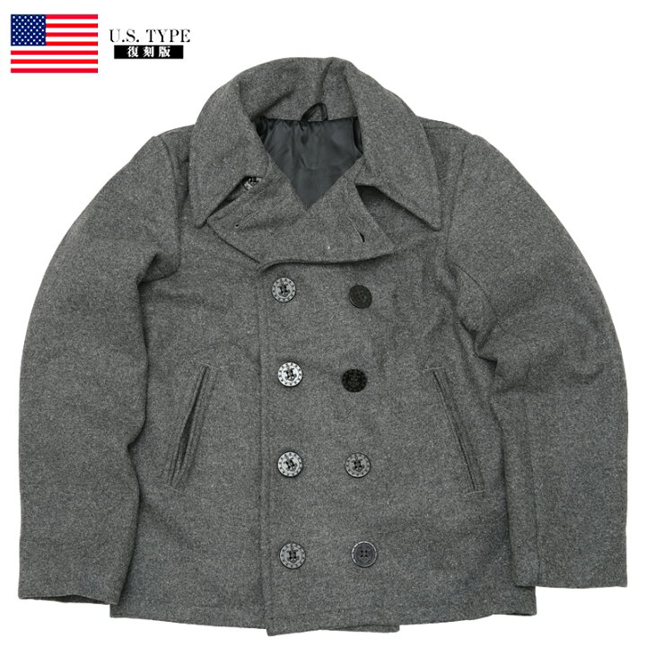 楽天市場】45%OFF！□米軍タイプ NAVY Pコート グレー #JC043YN メンズ 