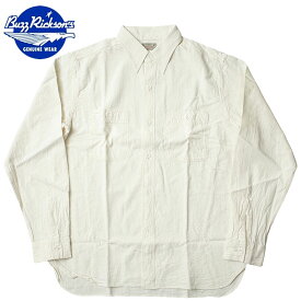 BUZZ RICKSON'S バズリクソンズ #BR25996 ホワイト シャンブレー ワークシャツ メンズ 羽織 デニム ミリタリー トップス