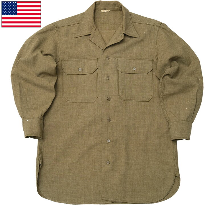 楽天市場】米軍 M37 ウールシャツ 長袖 カーキ USED アメリカ軍 GI  