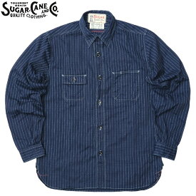 SUGAR CANE シュガーケーン #SC25551A FICTION ROMANCE 8.5OZ. ウォバッシュ ストライプ 長袖 ワークシャツメンズ 男性 トップス ロングスリーブ ワークウエア アメカジ