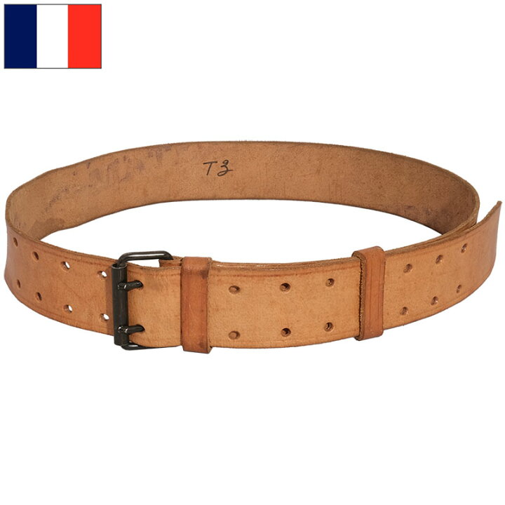 楽天市場】フランス軍 レザーベルト 2ピンバックル ブラウン デッド  
