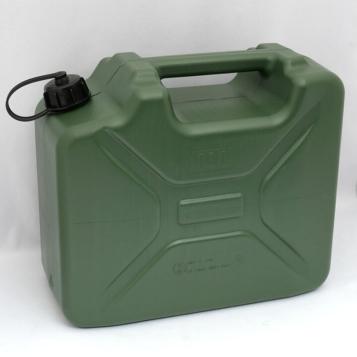 楽天市場】チェコ軍 ジェリカン プラスチック グリーン ノズル付き 10L 