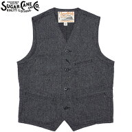 SUGARCANE シュガーケーン #SC12795 9oz. ブラックコバート ワークベストメンズ 男性 ミリタリー アメカ…