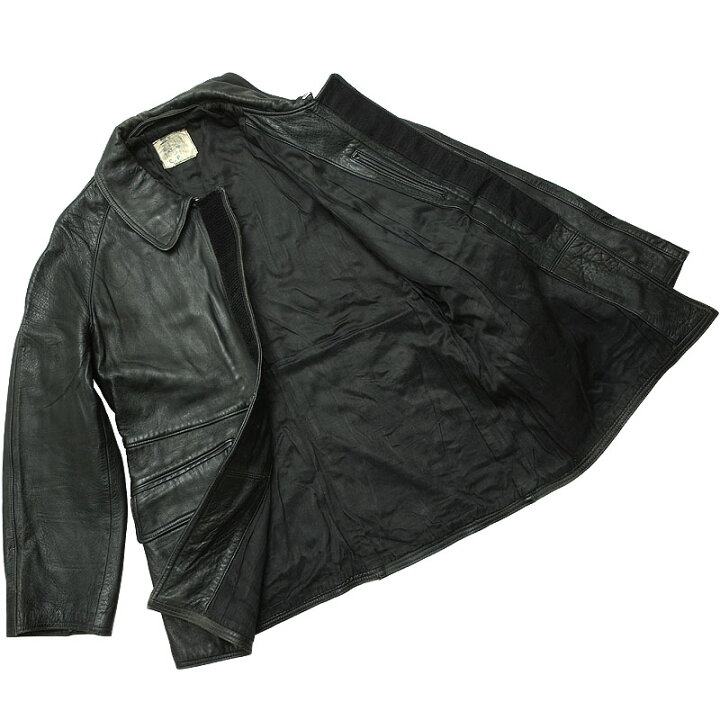 楽天市場】フランス軍 ファイヤーマン レザーコート ブラック USED  