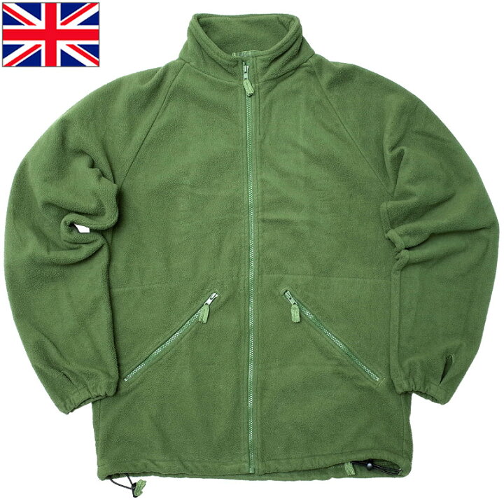 楽天市場】イギリス軍 フリースジャケット グリーン スタンドカラー 