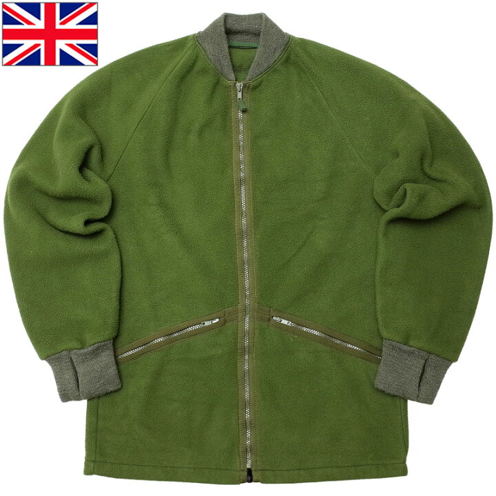 楽天市場】イギリス軍 フリースジャケット グリーン 襟袖リブ仕様 USED 