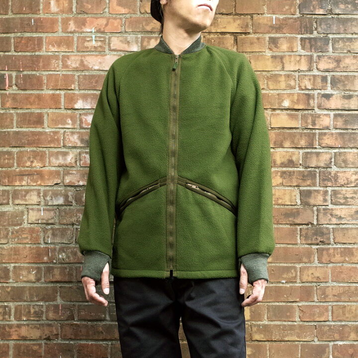 楽天市場】イギリス軍 フリースジャケット グリーン 襟袖リブ仕様 USED 