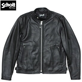 ノベルティープレゼント Schott ショット #7823950078(3111052) 70’S シングルブレスト ライダースジャケット 70年代 メンズ 黒 ブラック シープ ラムレザージャケット 羊革 本革ジャン バイカー カフェレーサー アウター