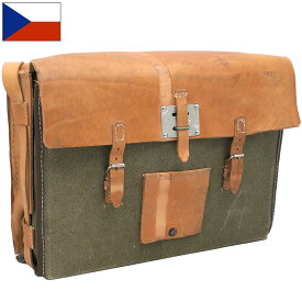 チェコ軍 パイオニア キャンバス レザー ショルダーバッグ デッドストック BS181NN 実物 鞄 カバン BAG 工兵