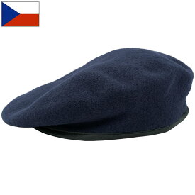1点ならメール便可 チェコ軍 ウール ベレー帽 ネイビー デッドストック HE018NN 帽子 略帽 ネイビーブルー 軍装 サバゲー カジュアル 実物ミリタリー 軍モノ 軍物