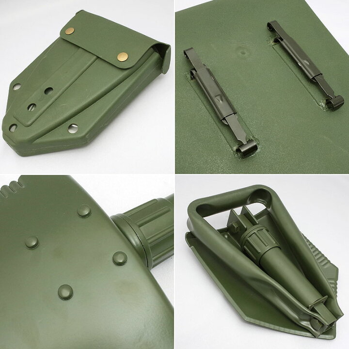楽天市場】米軍タイプ 三つ折 スコップ ケース付き オリーブ #EE391NN 