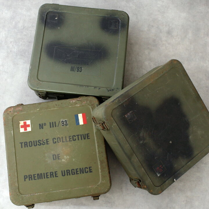 楽天市場】フランス軍 ファーストエイドボックス M オリーブ USED 