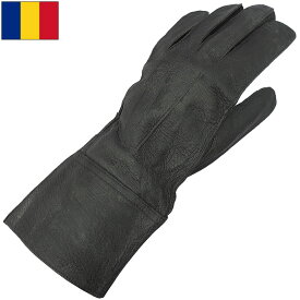 1点ならメール便可 ルーマニア軍 モーターサイクル レザーグローブ ブラック USED GG054NN 手袋 黒 薄手 本皮 本革 ガントレット バイク メンズ 男性 実物ミリタリー 軍モノ 軍物