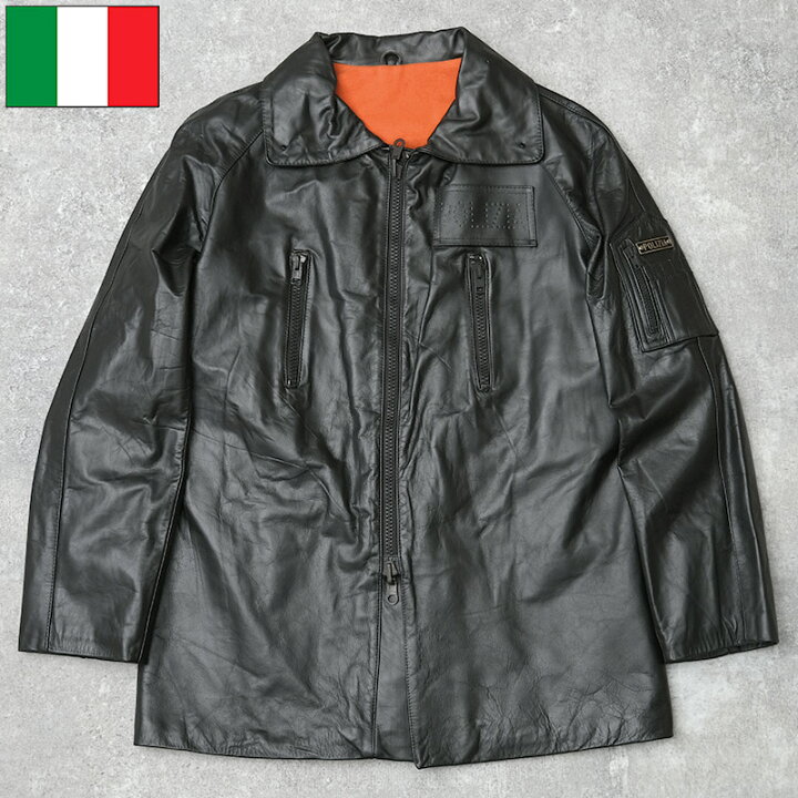 楽天市場】イタリア ポリス レザーハーフコート ブラック タイプC 