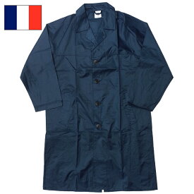 1点ならメール便可 フランス軍 レインコート ナイロン ネイビー デッドストック JR027NN 仏軍 フレンチアーミー ロングコート 防水 PUコーティング 雨具 雨合羽 アウター カジュアル 男性 メンズ 実物ミリタリー 軍物 軍モノ