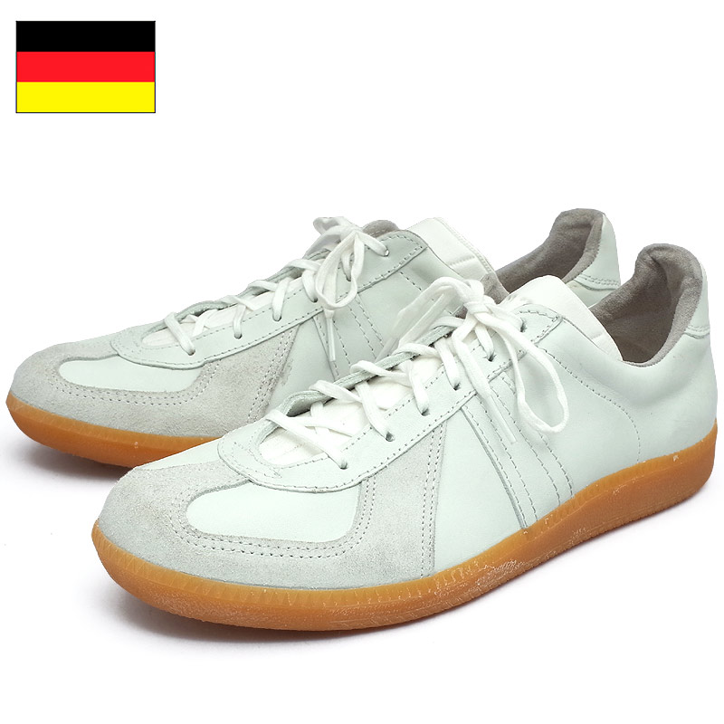 ドイツ軍 トレーニングシューズ ホワイト デッドストック BW レザー スニーカー 靴 | ミリタリー百貨シービーズ