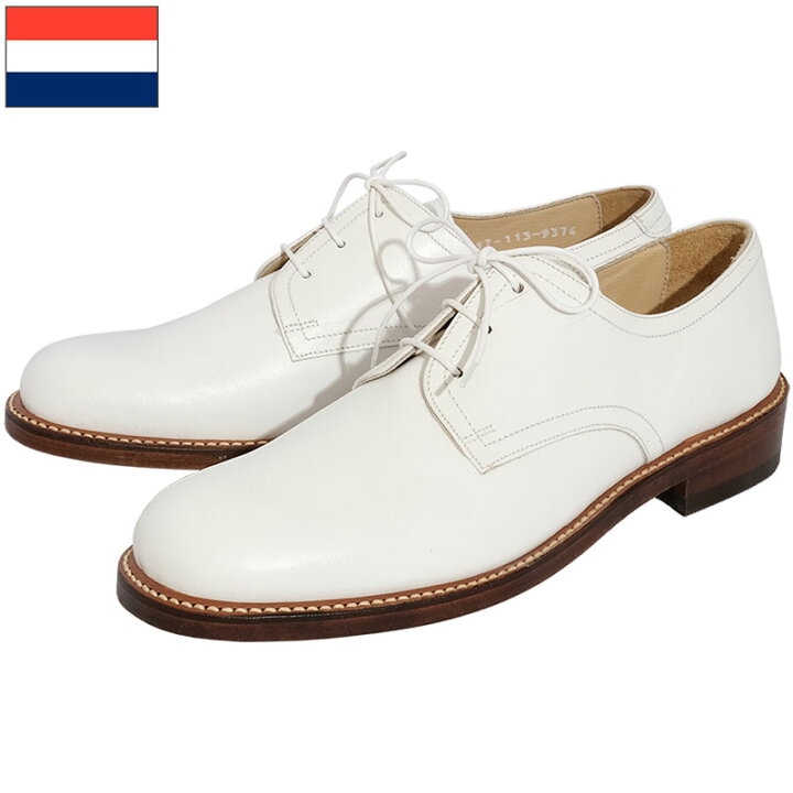 楽天市場】オランダ軍 レザーシューズ ホワイト デッドストック  