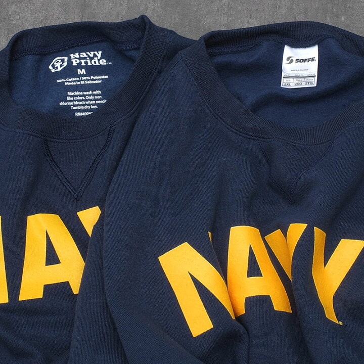 楽天市場】米軍 U.S.NAVY スウェットシャツ ネイビー NAVYロゴ デッド 